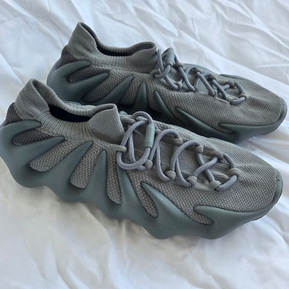 Adidas Yeezy 450 Stone Teal Mens Sneakers IG5530 Grey Knit Shoes 11.5